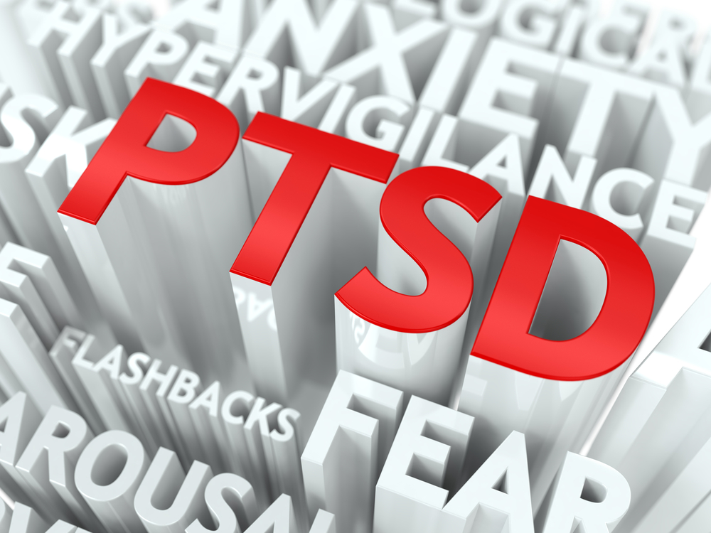 Post-traumatic stress disorder and drug abuse concept image